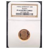 #1269 1903G Germany Gold Baden 10 Mark Proof PF-64 Ultra Cameo NGC Weight: 3.982G