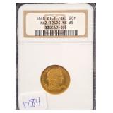 #1284 1848 France Pattern Gilt 20 Franc MS-65 NGC Weight: 6.4516g (AGW 0.1867oz)