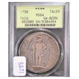 #1288 1798 Swiss Bern 1 Silver Thaler PCGS MS-64 Weight: 29.29G