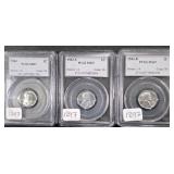 #1297 1943 PDS 1 Cent Lincoln Set MS-67 PCGS - 3 Coins
