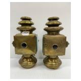 #7535 Pair of E&J Brass Side Lamps