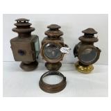 #7540 Group of 3 Misc. Brass Side Lamps