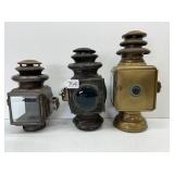 #7541 Group of 3 Misc. Brass Side Lamps incl. Model #115, 110 + Gray & Davis 984