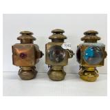 #7542 Lot of 3 Brass Side Lamps incl. E&J, etc.