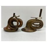 #7548 (2) Model T Brass Horns- incl. Rubes