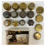 #7561 Misc. Brass Hardware lots incl. Hub Caps, Oil Caps, etc. Lot #1