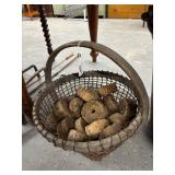 #1637 Primitive Basket w/ Burl Cork Bobb #1637 Primitive Basket w/ Burl Cork Bobb