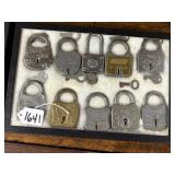 #1641 Vintage Padlocks Lot in Display Ca #1641 Vintage Padlocks Lot in Display Ca