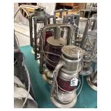 #1690 Dietz Red Globe Lantern Lot of 4 incl. Little Wizard, etc. #1690 Dietz Red Globe Lantern Lot of 4 incl. Little Wizard, etc.