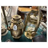 #1693 (2) Brass Lanterns lot incl. Automotive #1693 (2) Brass Lanterns lot incl. Automotive