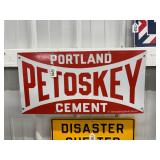 #1699 Petoskey Portland Cement Enameled Steel Sign Co. Chicago Porcelain Sign #1699 Petoskey Portland Cement Enameled Steel Sign Co. Chicago Porcelain Sign