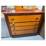 #1709 Antique Birds Eye / Tigerwod Maple 4 Drawer Chest Dresser #1709 Antique Birds Eye / Tigerwod Maple 4 Drawer Chest Dresser