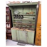 #1713 Primitive Step back Cupboard with Single door 3 shelf #1713 Primitive Step back Cupboard with Single door 3 shelf