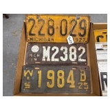 #1603 Michigan License Plate Lot of 3 incl. 1919, 25,& 27 #1603 Michigan License Plate Lot of 3 incl. 1919, 25,& 27