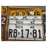 #1605 Large Michigan License Plate Lot #1- 40s+ #1605 Large Michigan License Plate Lot #1- 40s+