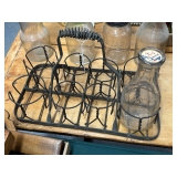 #1617 Vintage Wire Bottle Caddy w/ Metzg #1617 Vintage Wire Bottle Caddy w/ Metzg