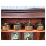 #1736 Set of 4 Antique Copper Pots #1736 Set of 4 Antique Copper Pots