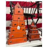 #1759 Antique Miniature Hanging Spice Cabinet & Sewing Box #1759 Antique Miniature Hanging Spice Cabinet & Sewing Box