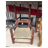 #1767 (2) Antique Childs Ladder Back Armchairs #1767 (2) Antique Childs Ladder Back Armchairs