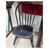 #1768 Childs Antique Spindle Back Chair & Crate #1768 Childs Antique Spindle Back Chair & Crate