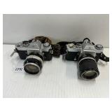 #1791 Lot of 3 Incl. Nikkormat FT. 317735 with a Nikkor- H auto 1:35mm with a Nikkor- H auto 1:35 f- #1791 Lot of 3 Incl. Nikkormat FT. 317735 with a Nikkor- H auto 1:35mm with a Nikkor- H auto 1:35 f-