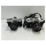 #1793 Lot of 2 Incl. Konica Autoreflex T #265724 with a Konica Hexanon AR 53mm f 1.8 lens, Konica Au #1793 Lot of 2 Incl. Konica Autoreflex T #265724 with a Konica Hexanon AR 53mm f 1.8 lens, Konica Au