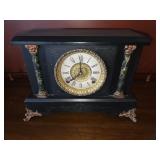 Black Pillar Mantle Clock #1