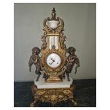 Gold Gilded French Clock with Fauns