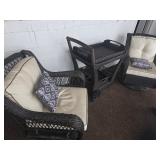 Modern Wicker Patio Rockers & Tea Cart