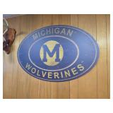 Michigan Wolverines wall hanging sign