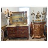 Italian marble top console meuble