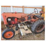 Alice Chalmers D 14 wide front 2 Wheel Dr. garden tractor gas, rear, PTO, lights