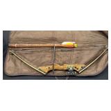 Bear Archery brown bear bow amp compound spring length 37” with case and arrows