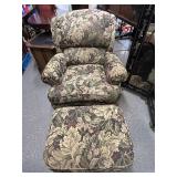 Upholstered Armchair with Ottoman 