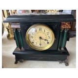 Black Column Mantle Clock
