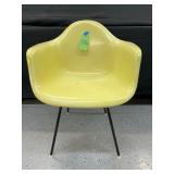 #806 Herman Miller/ Eames Light Yellow Fiberglass Arm Shell Chair 