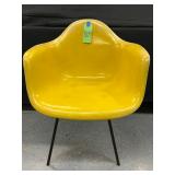 #809 Herman Miller/ Eames Yellow Fiberglass Arm Shell Chair 