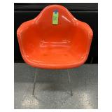 #810 Herman Miller/ Eames Coral Fiberglass Arm Shell Chair 