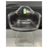 #818 Herman Miller /Eames Black Fiberglass Arm Shell Chair 