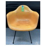 #819 Herman Miller /Eames Faded Orange Fiberglass Early Armchair with X Base 