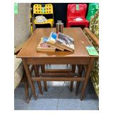 #834 Mid Century Nesting Tables Inc. Vintage Lighter & The lone Rager Books 