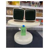 #854 Kartell Rochetto ABS Castiglioni 1960’s Plastic Pop Table & 2 Zenith Space Age  Speakers 