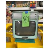 #857 Teal Nivico Vision Mid Century Portable T.V 