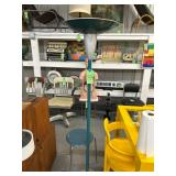 #859 Lot of 2 Incl. Spun Aluminum Torch Lamp Russel Rite Attributed Style, Arne  Jacobsen Teal Bent 
