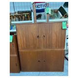 #864 Danish Modern Cabinet System for Technology 2 Pieces with Lighted Drawer  (Teak & Teak Veneer) 