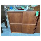 #866Danish Modern 2 Piece Cabinet System (Teak& Veneer)