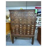 #867 Large Vintage Library Oak Card Catalog (2 piece) by Library Burao 