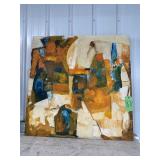 #873 1967 Large Acrylic Abstract Painting Signed by Farrend  