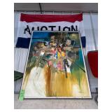 #876 1963 Huge Acrylic Abstract Painting signed by Griegg 