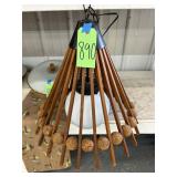 #890 Teak Cork ball Globe Teepee Wood Pendant Swag Light 